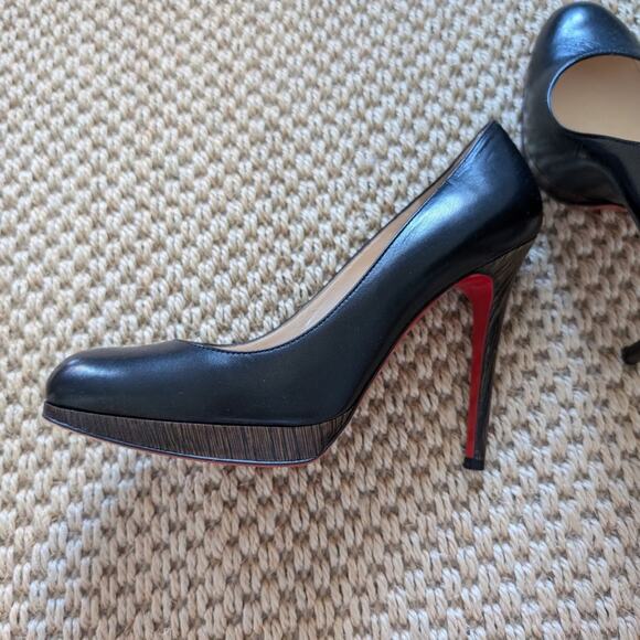 CHRISTIAN LOUBOUTIN New Simple Pump 120 Kid/Wood Heel, 37.5, EUC, Black - Picture 6 of 13